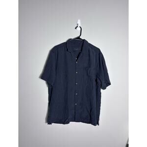 Tommy Bahama Men's Large Silk Black Shirt With Back Hit Bottle Palm Ms Button Up